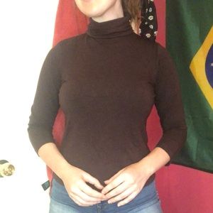 Brown turtle neck top